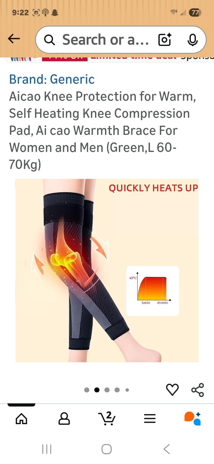 Updated Version (1 Pair) Long Knee Brace for Knee Pain, Full Leg XX Large