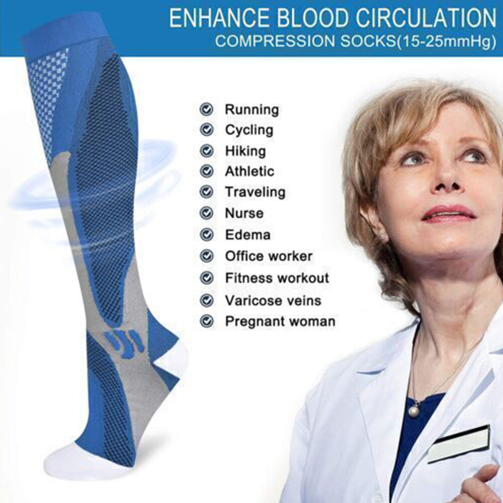 3/2 Pairs Copper Compression Socks 20-30mmHg Graduated Support Mens Womens S-2XL