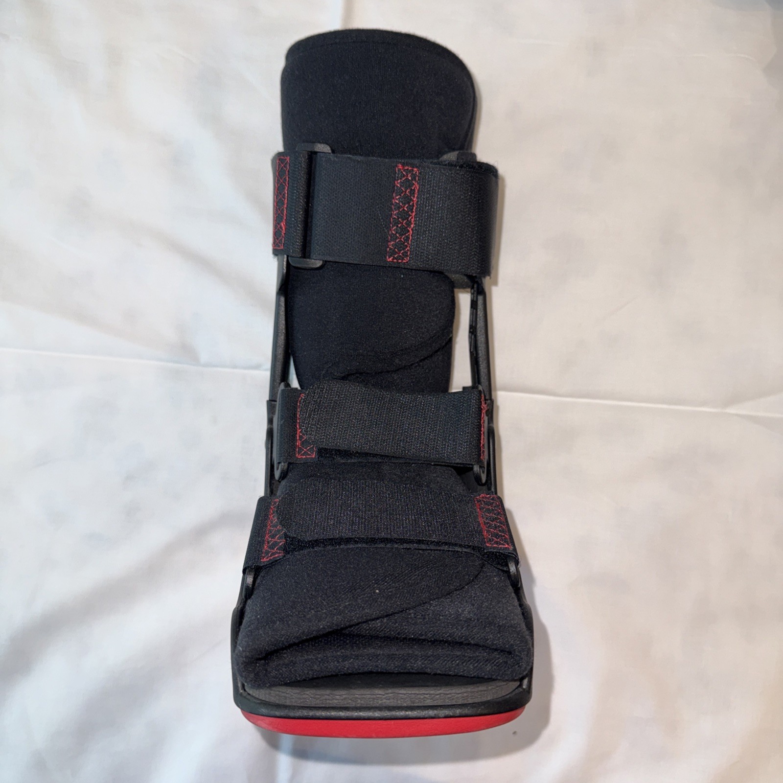 XcelTrax Adjustable Immobilization Walking Boot Brace Plastic Black/Red