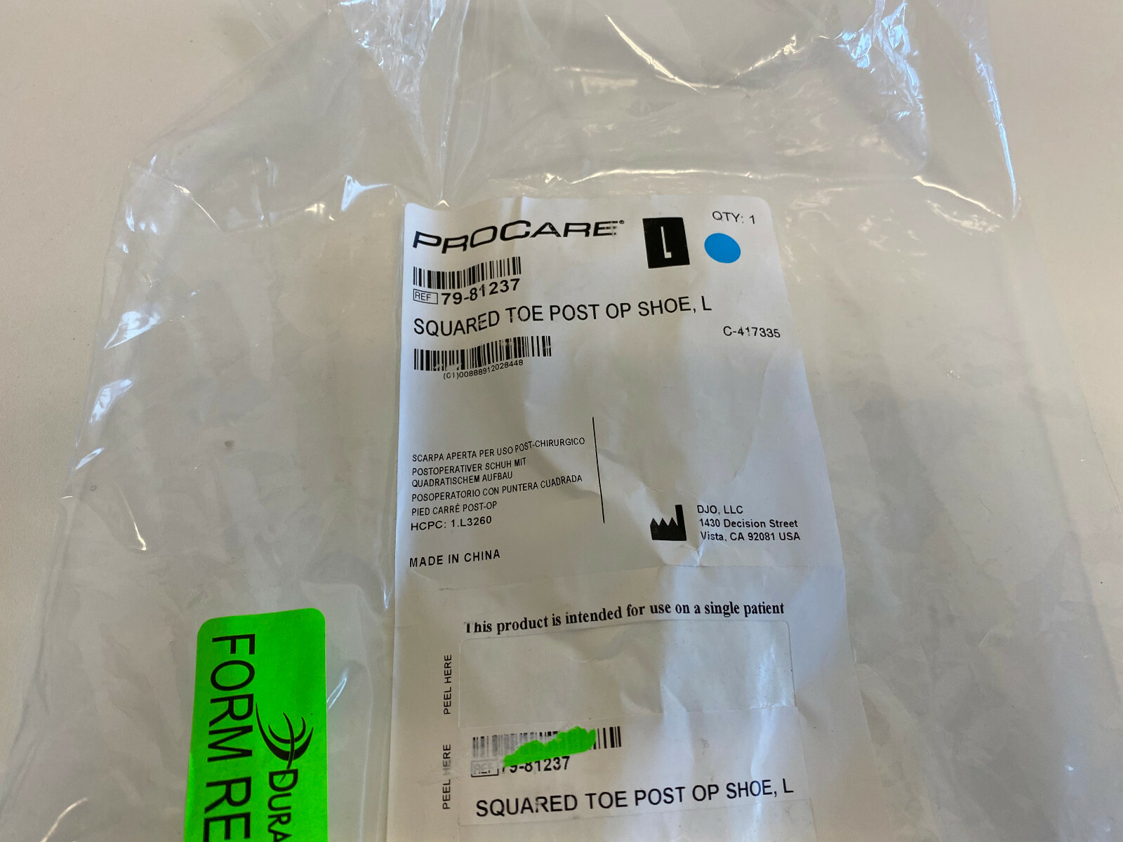 Lot of 2 New ProCare Squared Post OP Shoe – Large 79-81237
