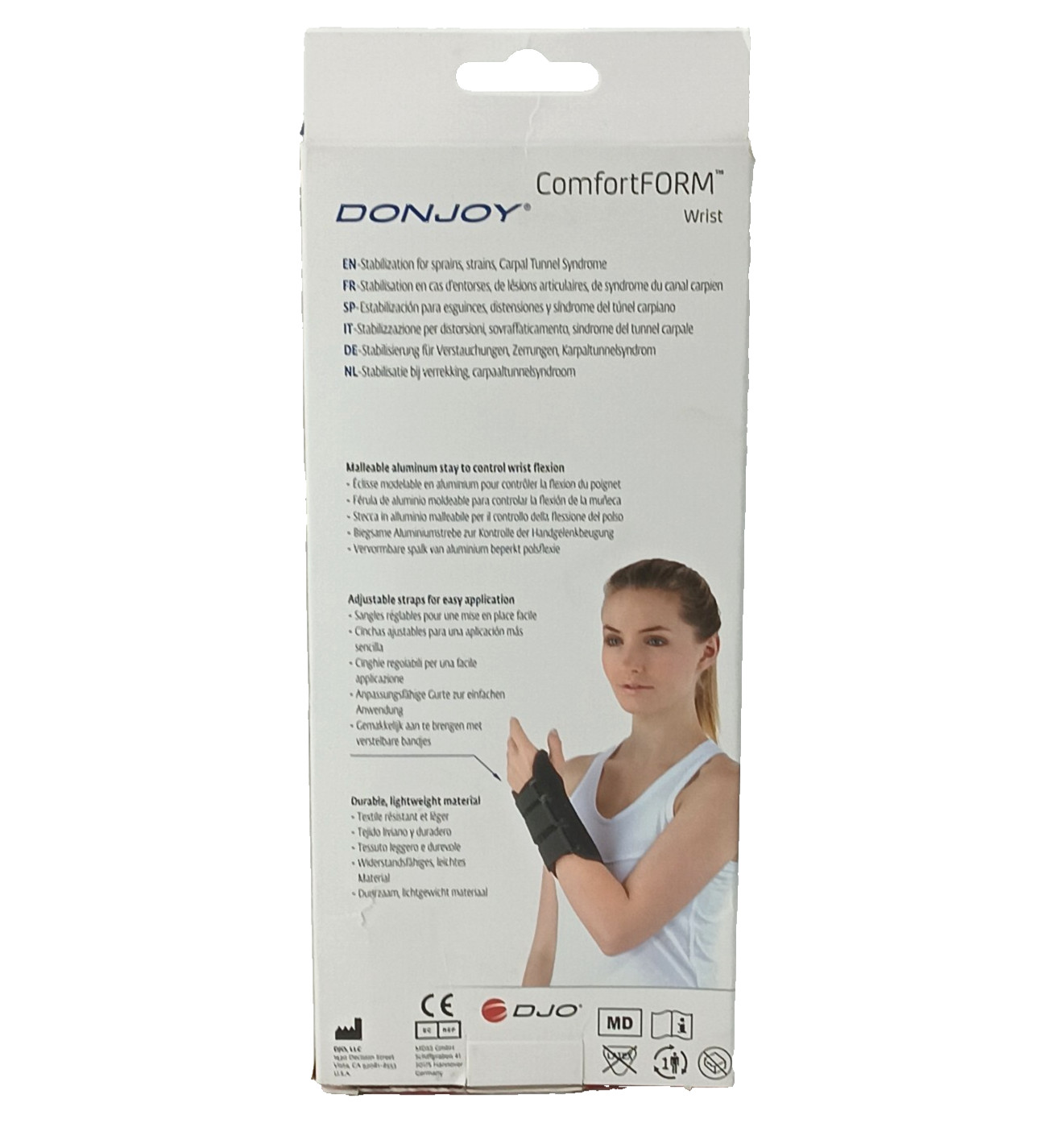 ComfortFORM Adjustable Wrist Brace – Right Hand – Medium – Black