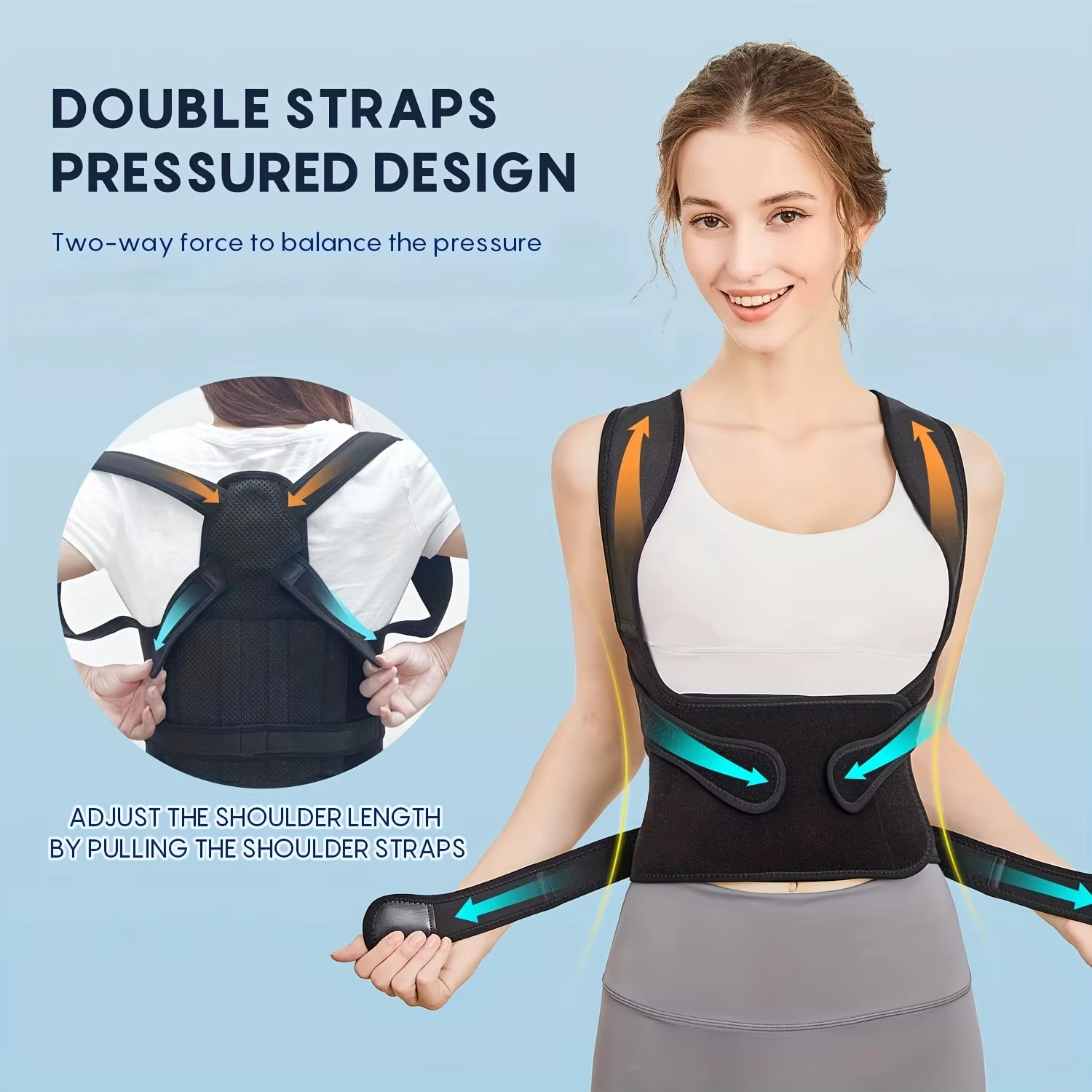 Back Brace Posture Corrector Women Men Shoulder Straightener Adjustable Support