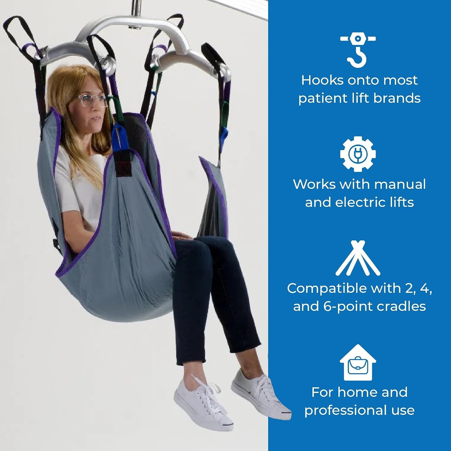 Full Body Solid Fabric Lift Sling – Soft Padded Polyester Weave – Comfy and S…