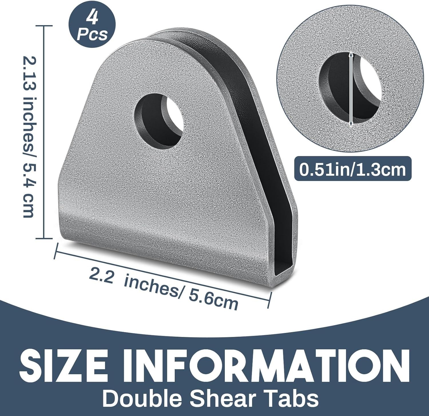 4 Pack Double Shear Tabs Seat Belt Tab Double Shear Limit Strap Weld on Tabs 1/2