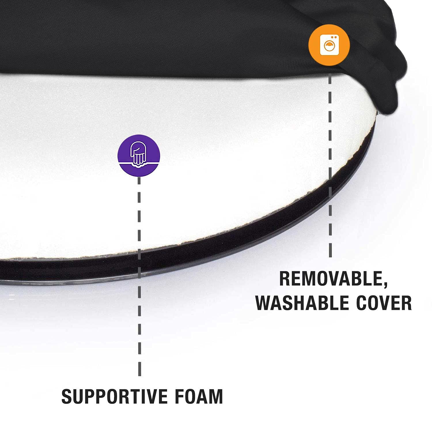 HealthSmart 360 Degree Swivel Seat Cushion, Chair 15 Diameter, Black Leather