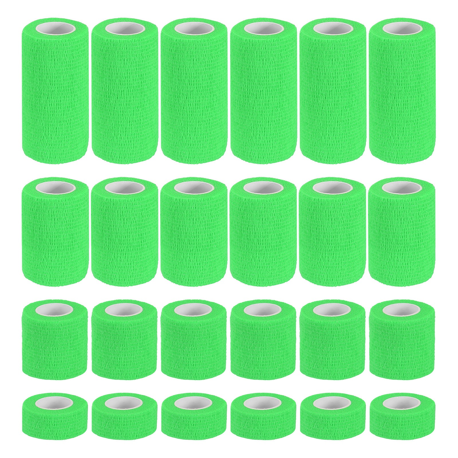 1″/2″/3″/4″ 24 Pcs 5 Yard Self Adhesive Bandage Wrap Self Tape Bright Green