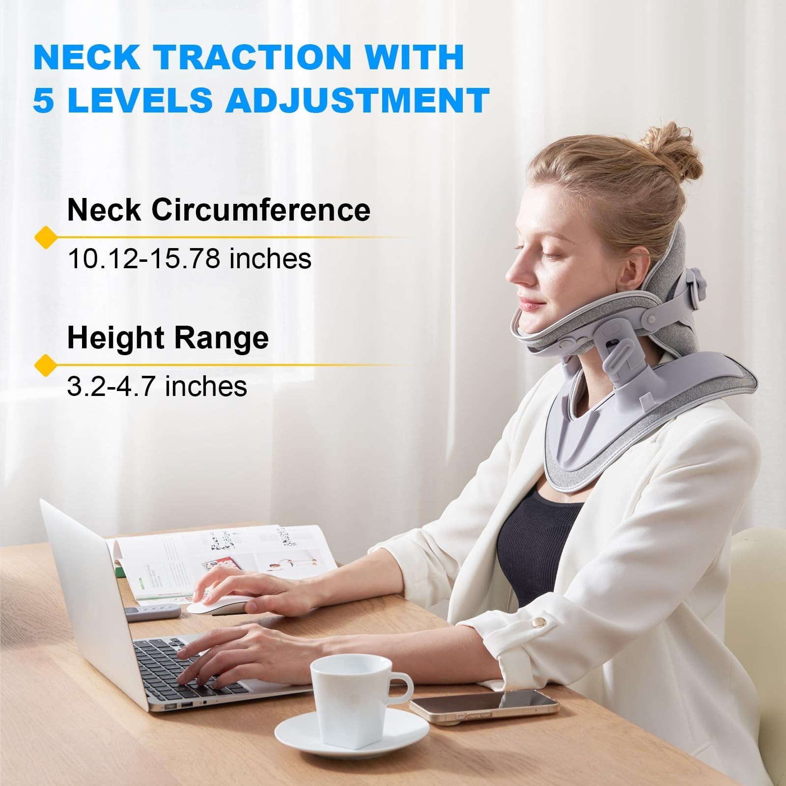 Cervical Neck Traction Device Fast Air Pump Neck Brace, Adjustable Inflatable…