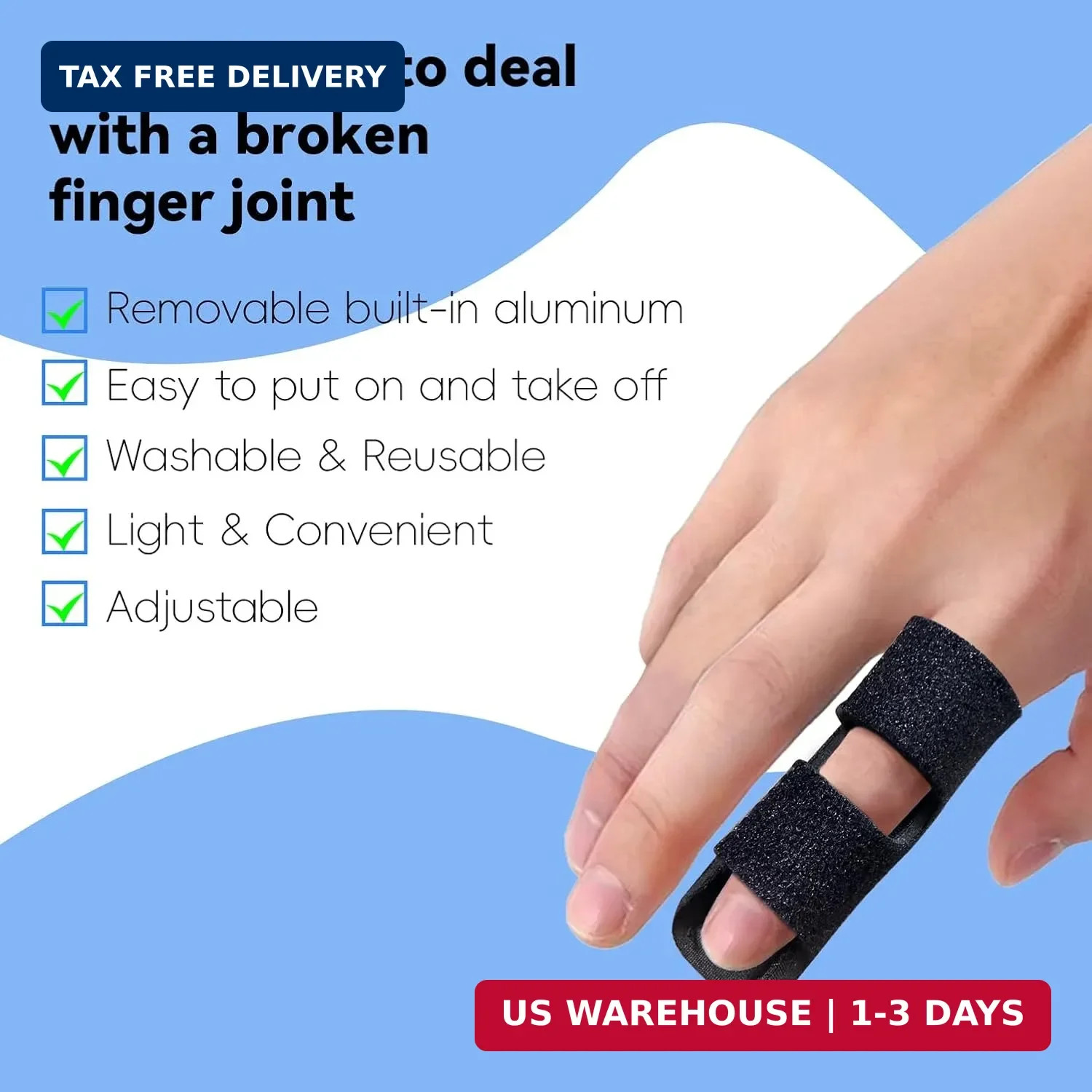 Finger Splint, Universal Trigger Finger Brace for Broken/Arthritis Pain and Spra
