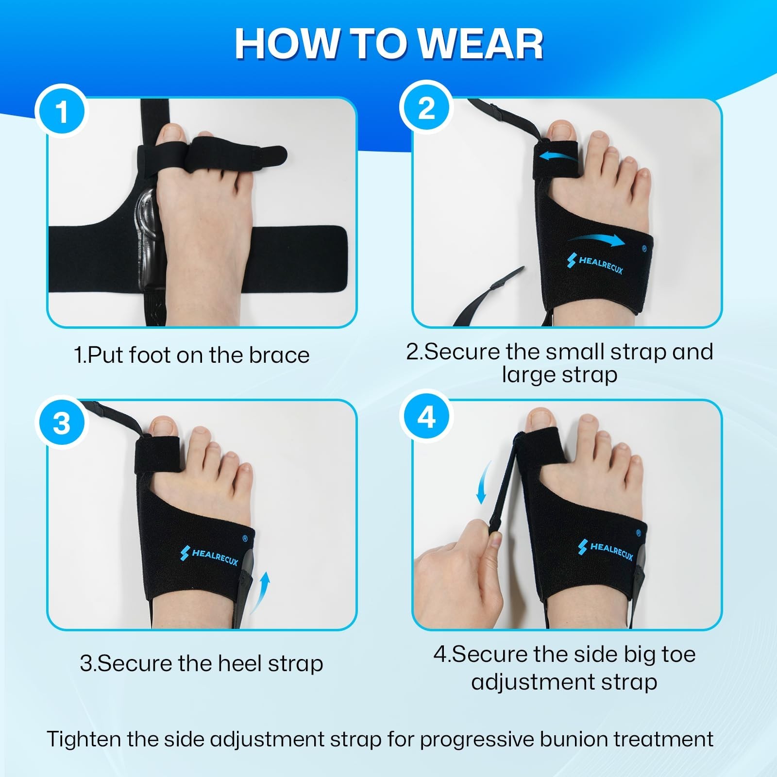 Adjustable Bunion Corrector for Men & Women, Big Toe Straightener Splints with G