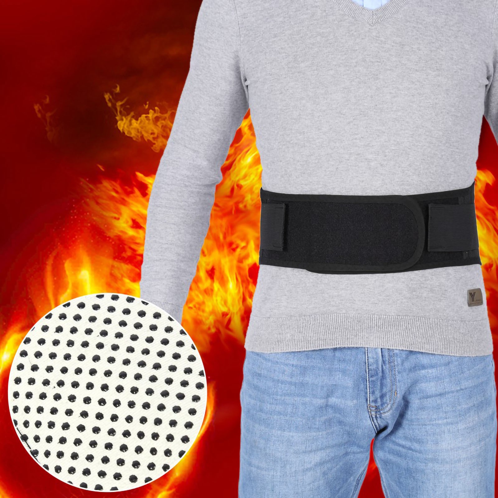New Tourmaline Self Heating Magnetic Therapy Black Waist Protection Belt Lumbar
