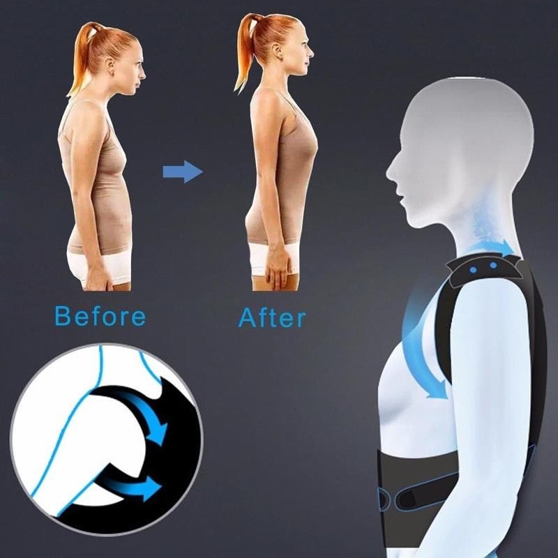 US Posture Corrector Support Magnetic Back Shoulder Brace Belt Adjustable Unisex
