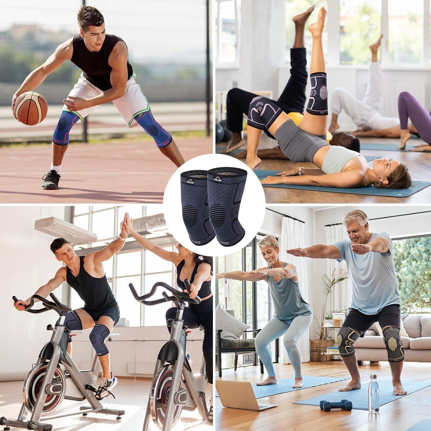 2 PCS Compression Knee Brace for Men, Women, Copper Compress Sleeve Top Quality