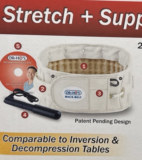 AUTHENTIC Dr. Ho’s 2-in-1 Stretch and Support Back Relief Belt size A 25″- 41″