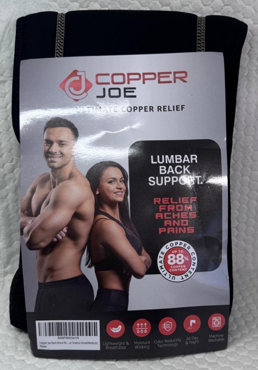 Copper Joe Back Brace for Lower Back Pain Relief, Back Support Belt Men