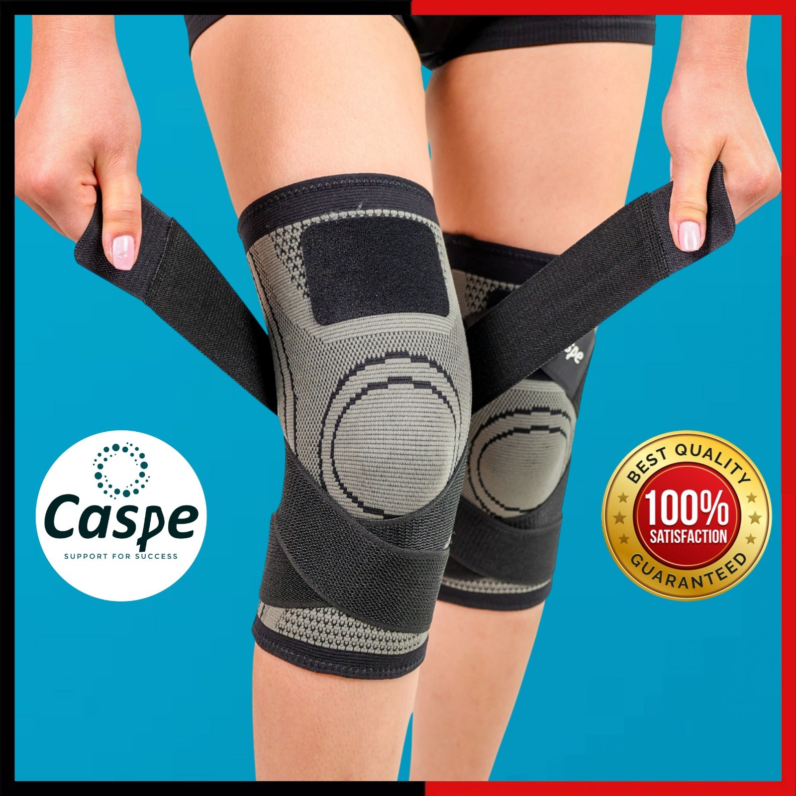 Knee Sleeve With Strap Compression Brace Support Gym Joint Pain Arthritis Relief