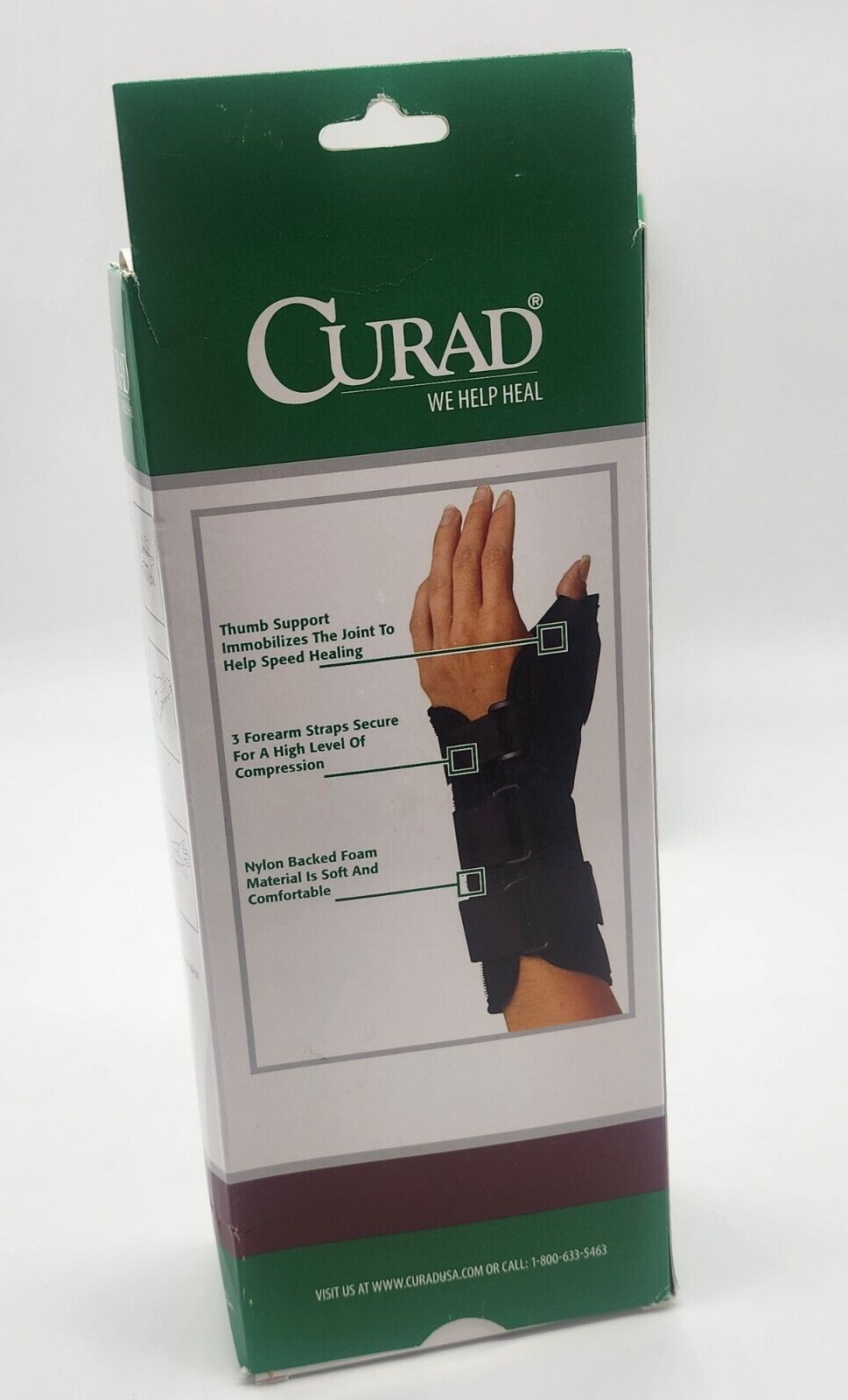 RIGHT Wrist & Forearm Splint Abducted Thumb, LARGE – ORT18210RLD – Curad – NIB