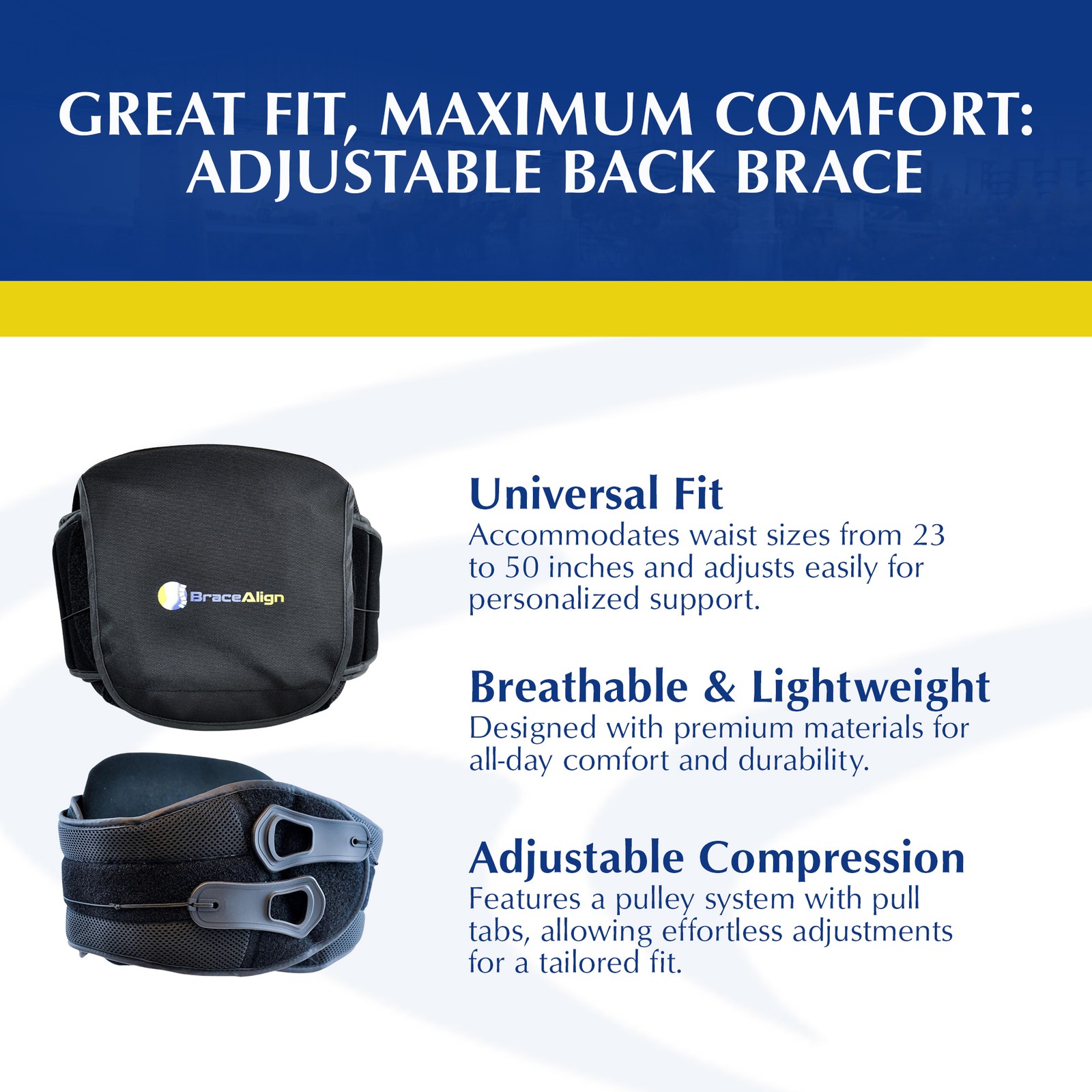 Adjustable Lumbar Lower Back Support Brace Sciatica Scoliosis