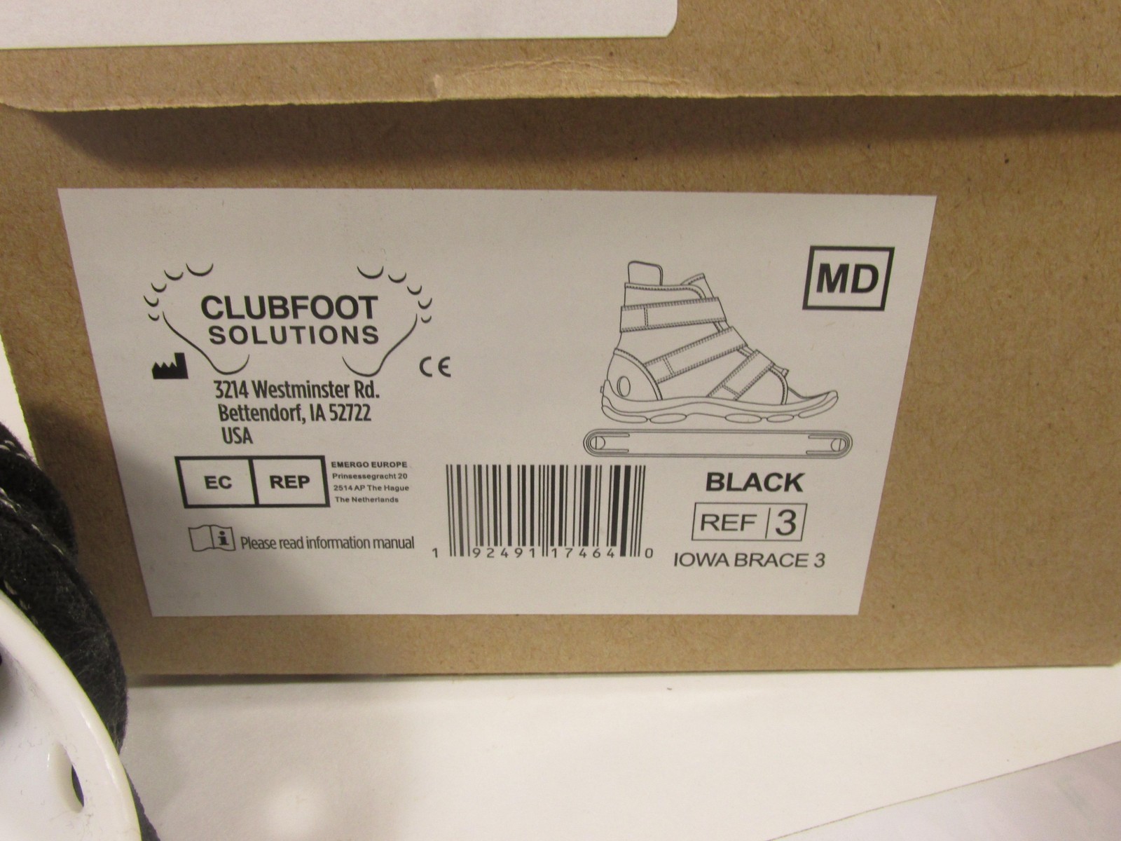 Clubfoot Solutions Iowa Brace 3 AFO Boots Orthosis Youth M Black CFS-AFO-3 *READ