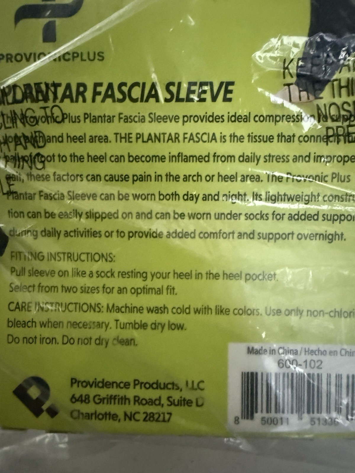 Provionicplus Plantar Fascia Sleeve Size Large/X-Large 1 Pair