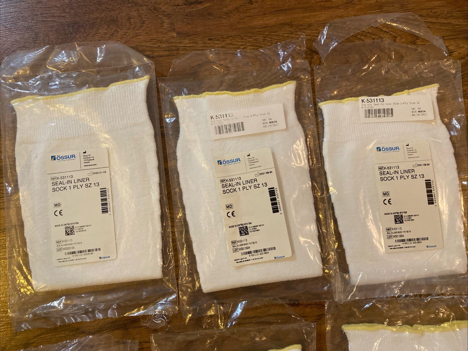 (Lot Of 6) 1ply Ossur Seal-in Liner Sock K-531113 size 13