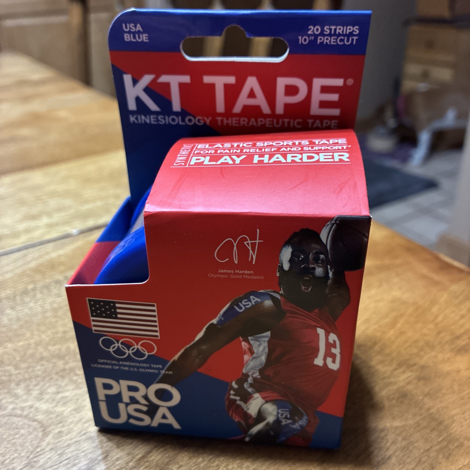KT Tape Pro Kinesiology Therapeutic Tape USA Blue 20 Pro Strips, 2″x10″ Strips