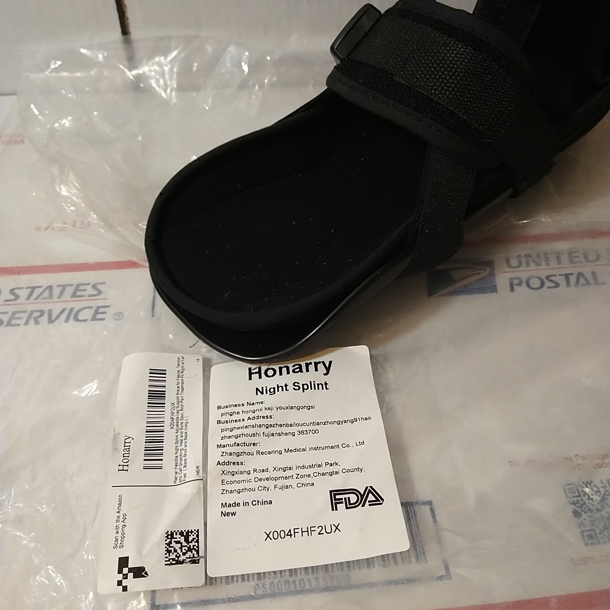 honarry Plantar Fasciitis Night Splint, Adjustable Foot Brace for Pain Relief