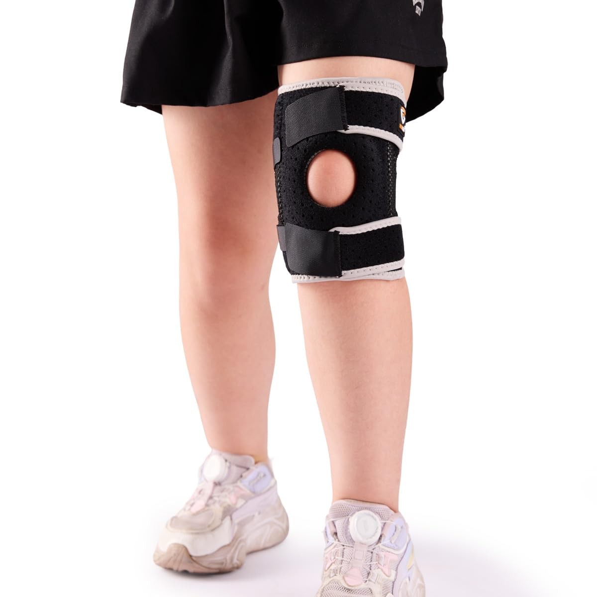 Kids Knee Brace Youth Knee Support for Knee Pain,Sports,X-Small,Gray