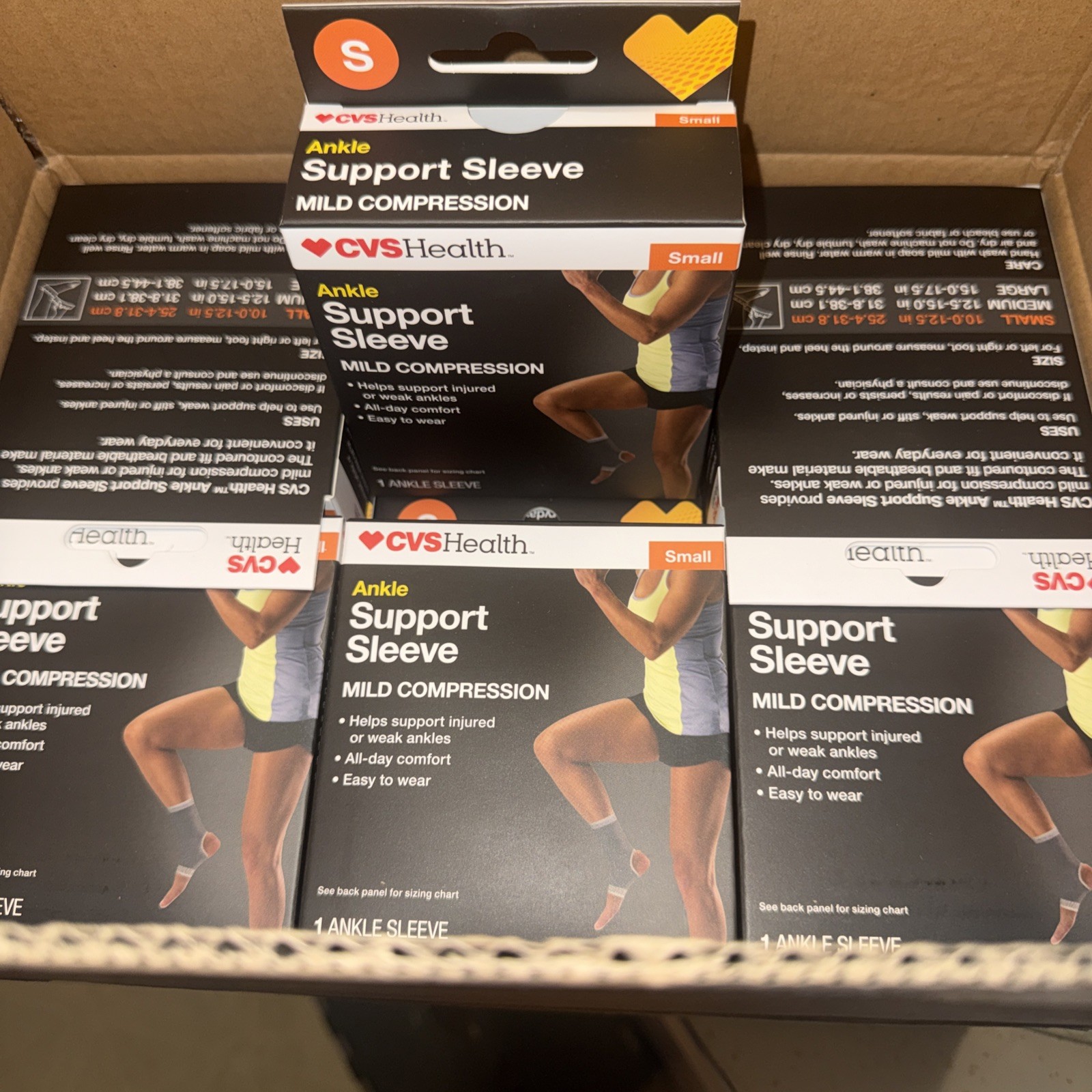 24X CVS Ankle Support Sleeve Size LARGE 1 Mild Compression Support Gray