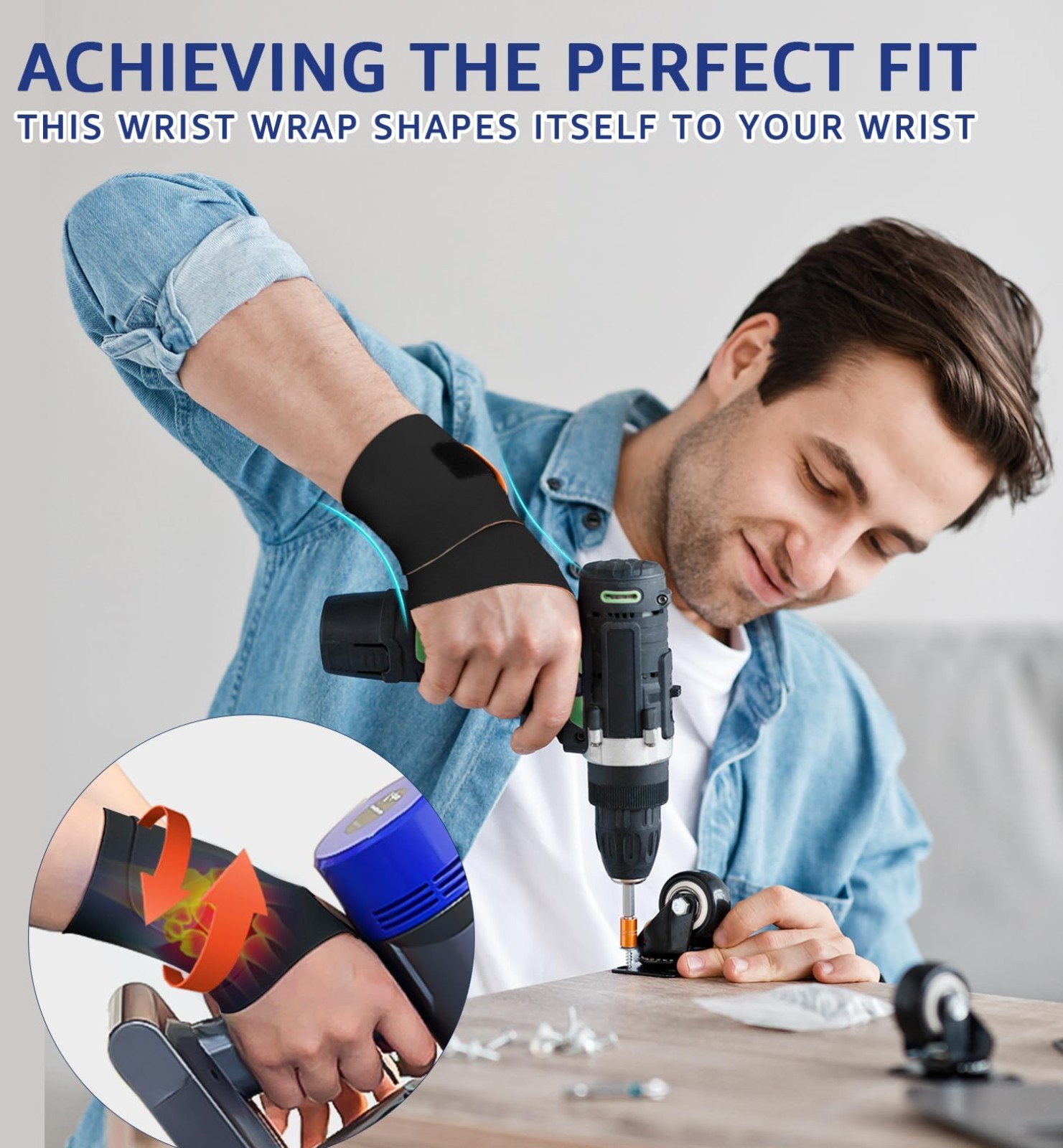 Ultra-Thin Compression Wrist Brace Wraps for Carpal Tunnel, Arthritis & Pain Rel