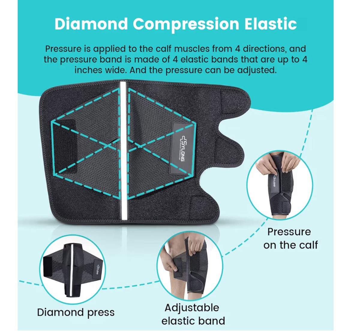 Calf Compression Wrap Brace for Men & , for Swelling Torn Calf Muscle, Size S/M