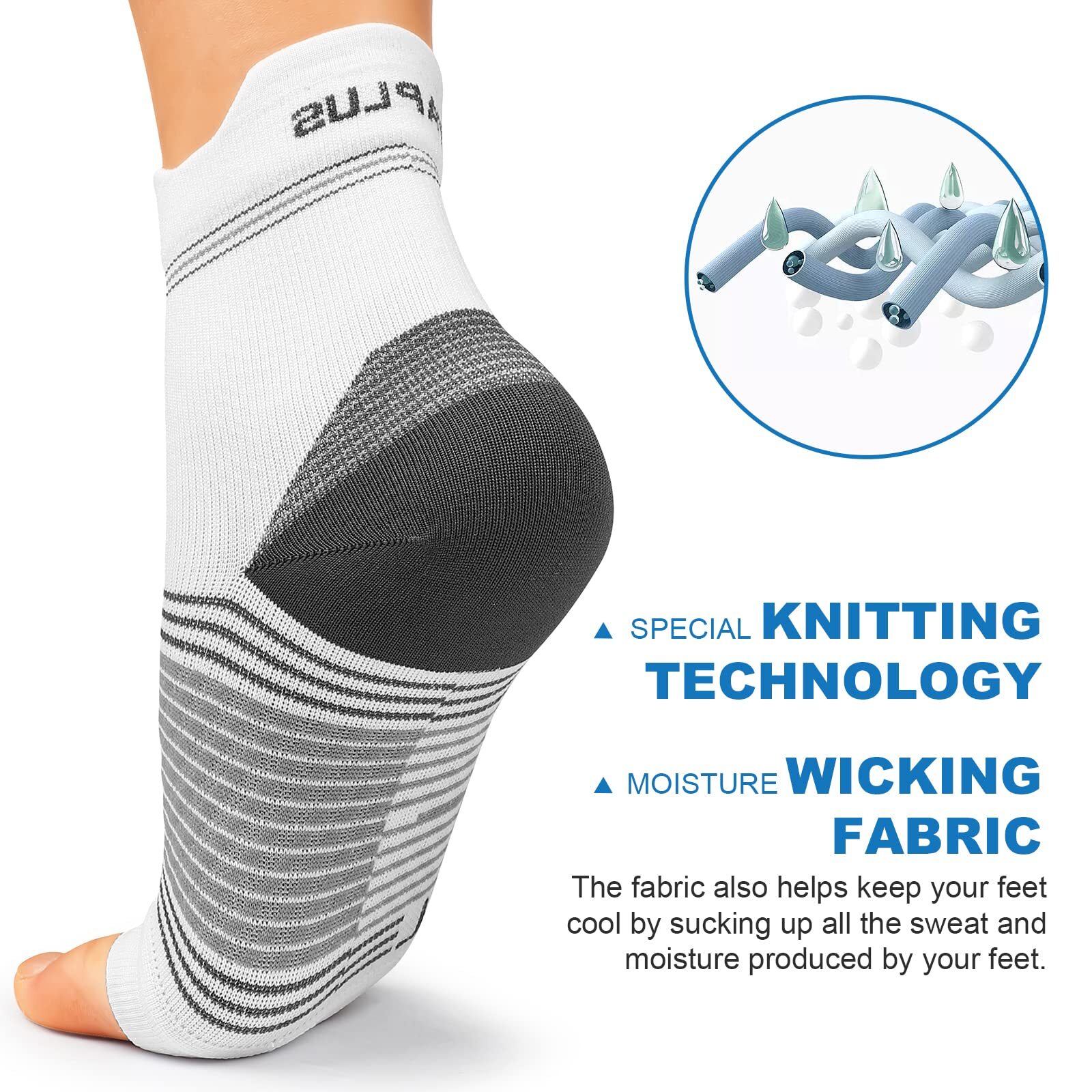 Plantar Fasciitis Sock 6 Pairs for Men and Women Compression Foot Sleeves wit…