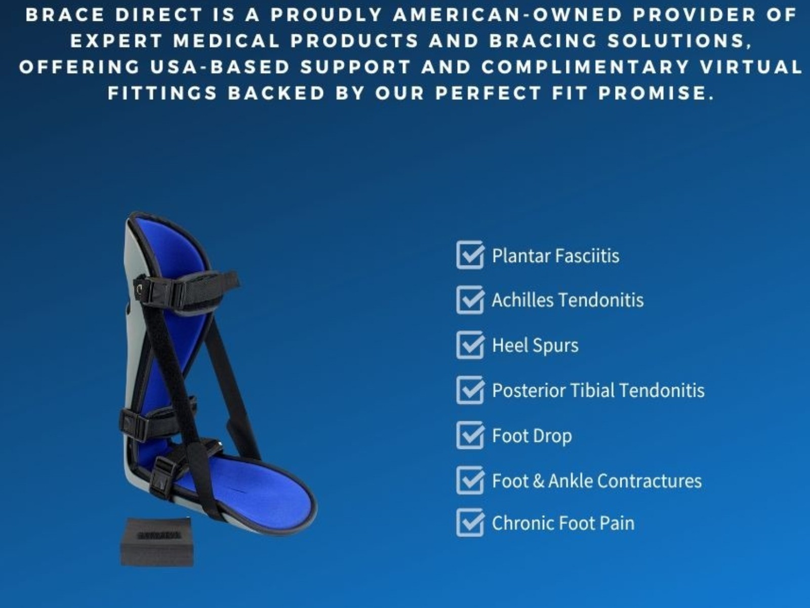 Black Plantar Fasciitis Night Splint Large Hook and Loop Strap for The Foot Heel
