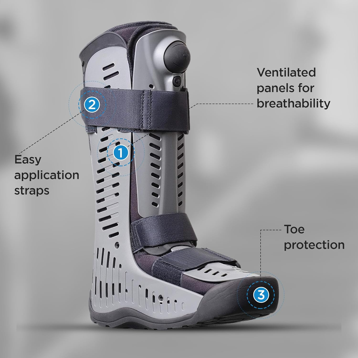 Rebound Air Walker Boot with Compression Adjustable Comfortable Straps & Air Pum