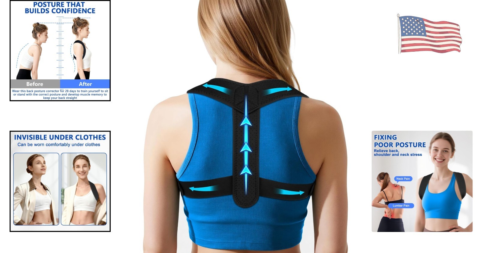 Versatile Back Posture Support Corrector for Daily Activity – Adjustable Design
