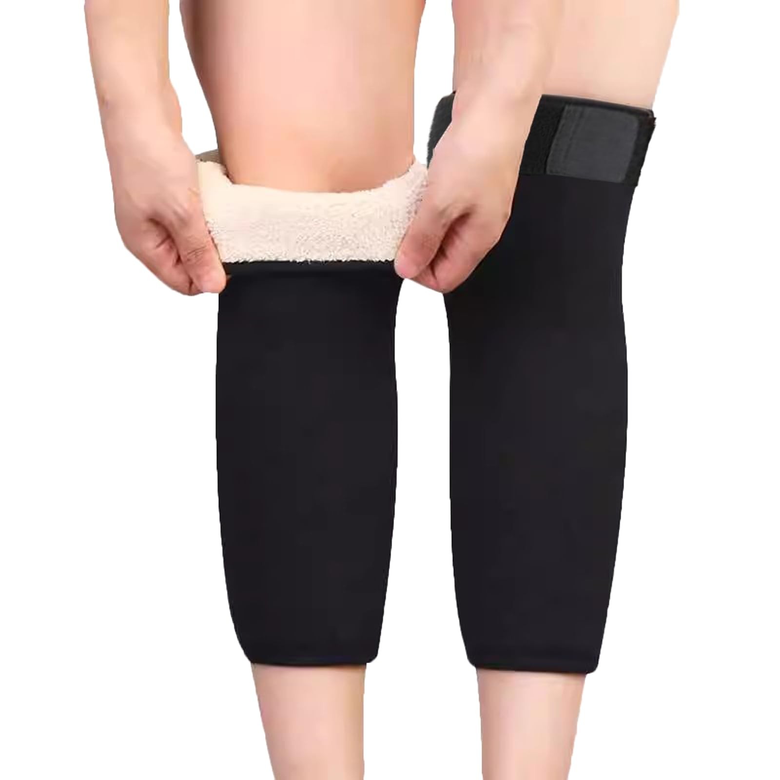 Men Women Thick Wool Leg Warmers Winter Thermal Ski Cycling Knee Brace Sleeve
