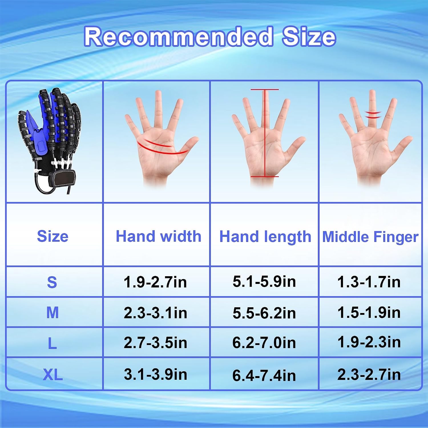 Hand Function Rehabilitation Robot Gloves Finger Hemiplegia for RIGHT HAND XL