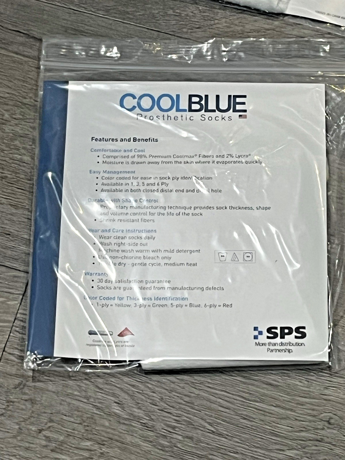 Lot of 5 Prosthetic Sock Cool Blue CB3MDSH2 Size 1, 2 length 10 – 14