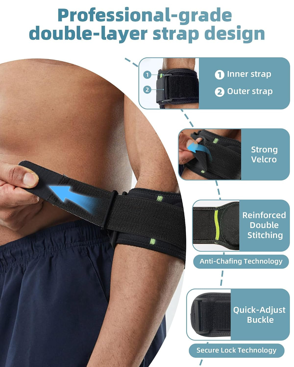 Tennis Elbow Brace for Tendonitis Adjustable Tennis Elbow Strap Golfers Elbow