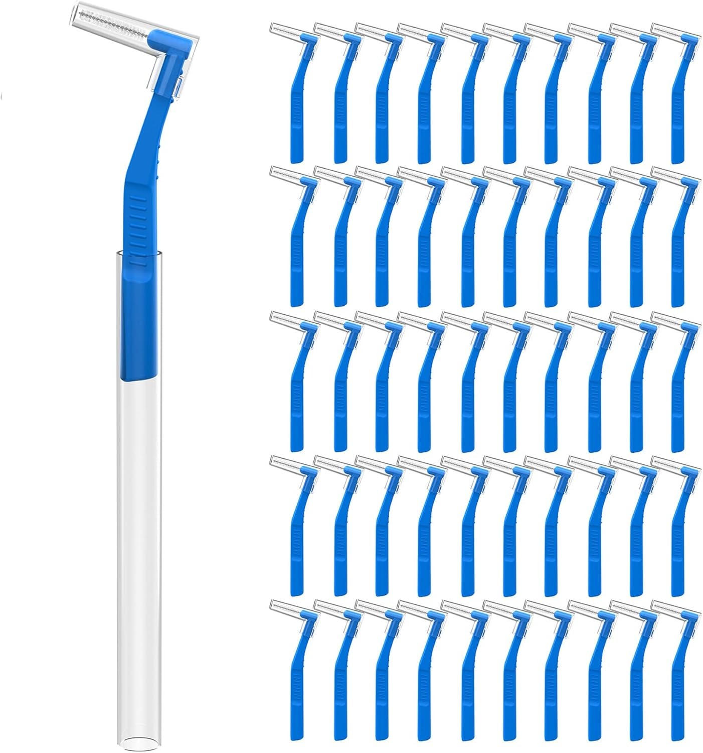 50 Count Angle Interdental Brushes Braces 5 Sizes Extra Tight(0.6mm Tight(0.7mm