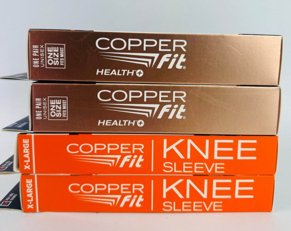Copper Fit Bundle Compression Knee Sleeves XL 2PK & Arch Relief Plus OneSize 2PK