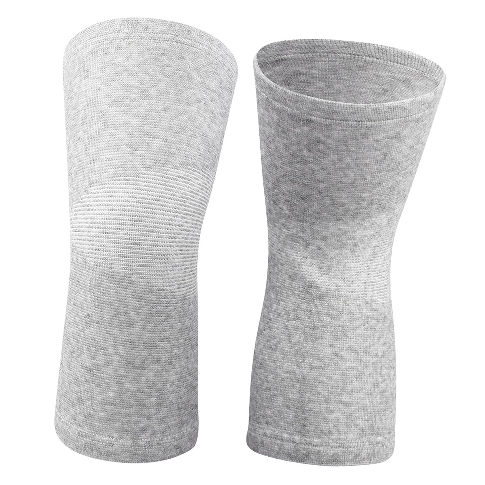1 Pair Elastic Bamboo Knee Protector Carbon Fiber Sleeve (Gray L)