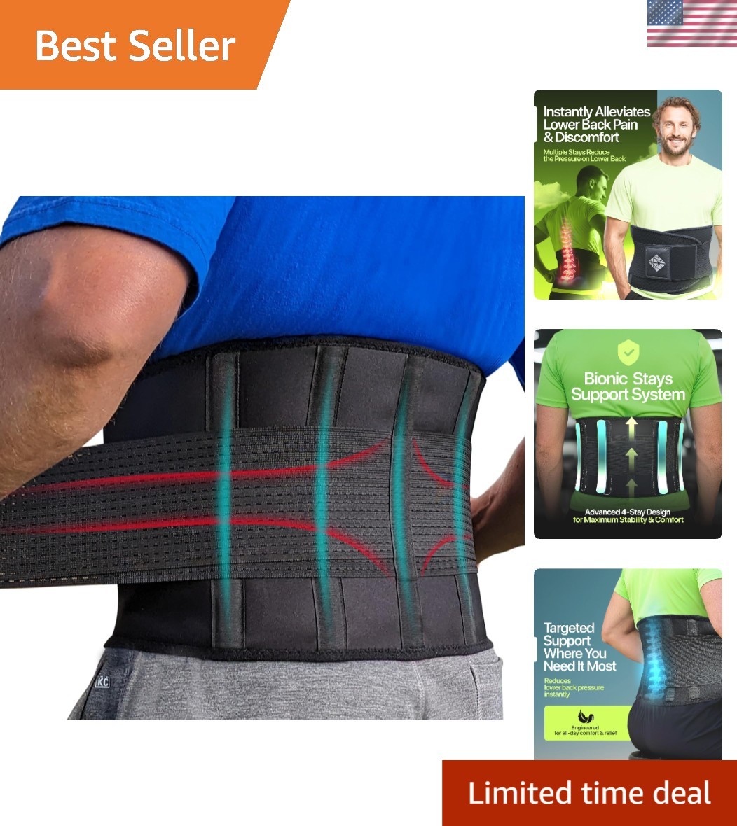 Ergonomic Back Brace for Lower Back Pain Relief – Size L, Ideal for Everyday Use