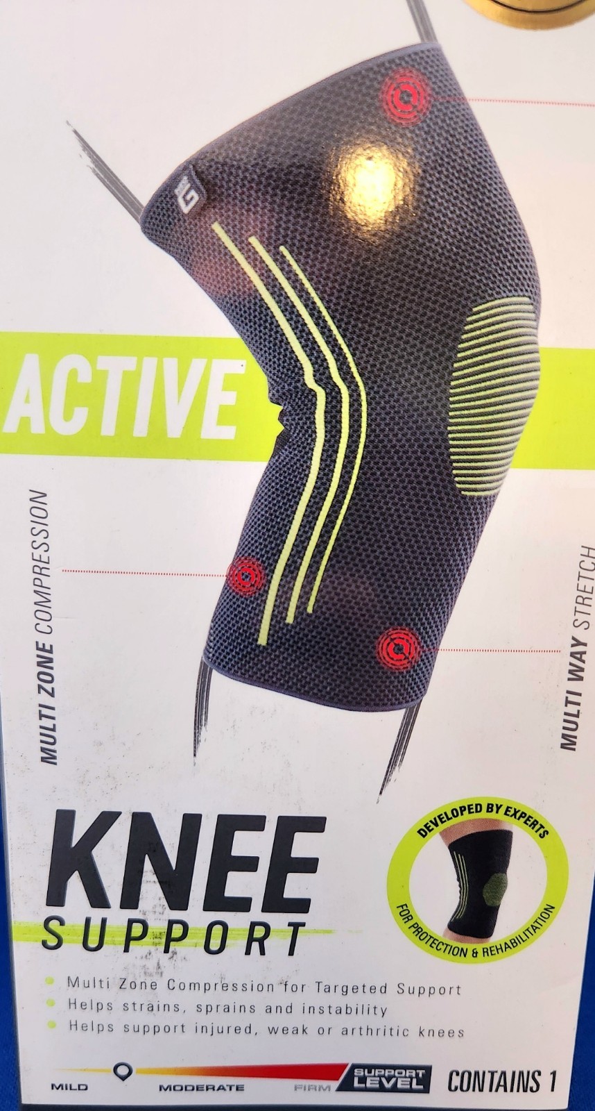 Neo G Active Knee Support Size Medium, Left Or Right, Medium Support