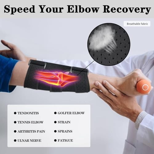 Elbow Brace,Comfortable Night Elbow Sleep Support,Elbow Splint, Small