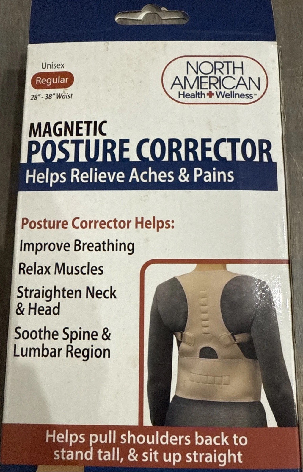 North American Health + Wellness Magnetic Posture Corrector Adjustable Fit 28-38