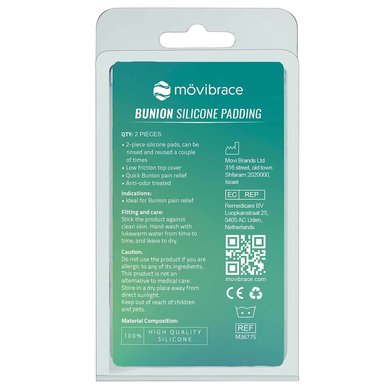 Mövibrace Silicone Adhesive Padding for Corns and Bunions | 2 pads
