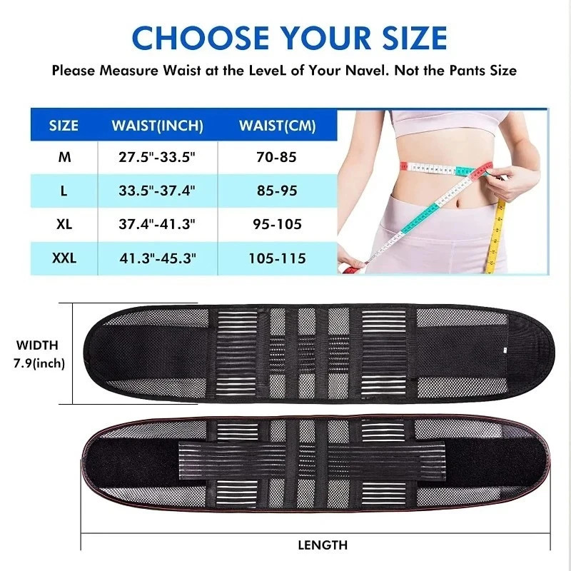 Adjustable Lumbar Support Back Brace Waist Belt Lower Back Support Unisex