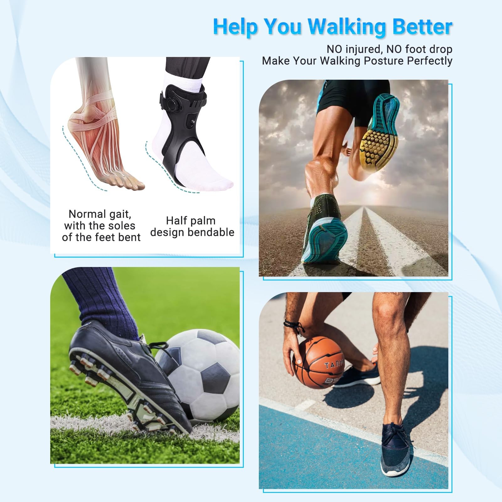 Malloraned AFO Foot Drop Brace,Medical Ankle Orthosis(Right Foot, Medium)
