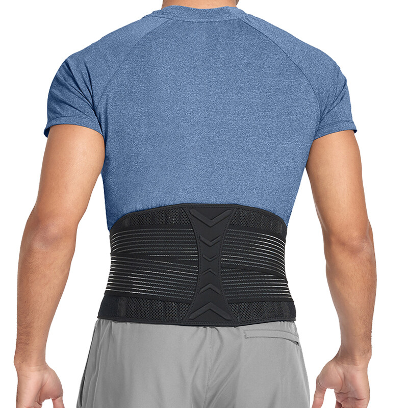 Lumbar Support Breathable Back Brace Lower Waist Back Belt Straps Pain Relief