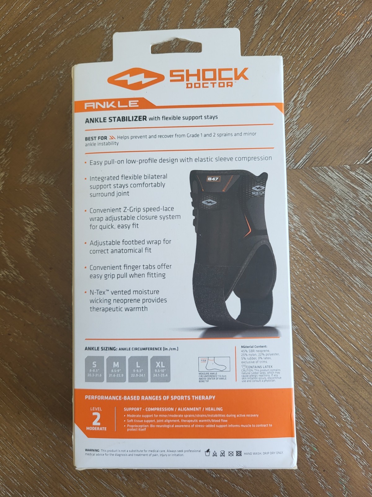 Shock Doctor Level 2 Ankle Brace Adult Small
